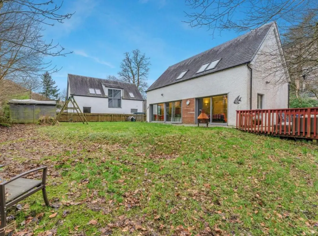 Garden, deck and house