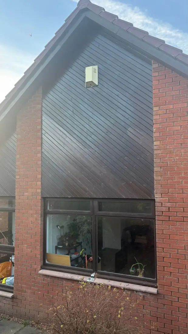 Gable repaired and matched