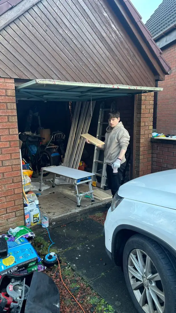 Garage set up as the workshop