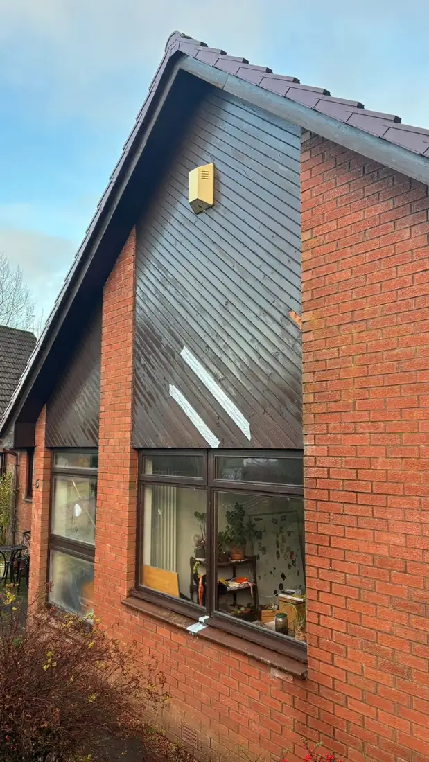 New boards let into the gable