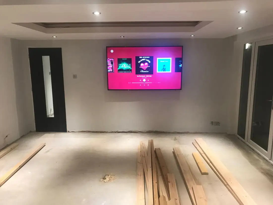 Media wall, ready to finish