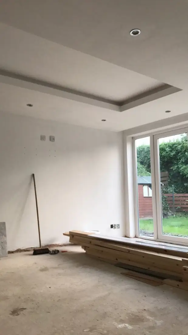 Plastered and ready for the floor
